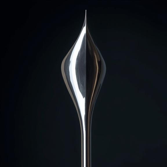 Testa di un arpione lucidato a specchio