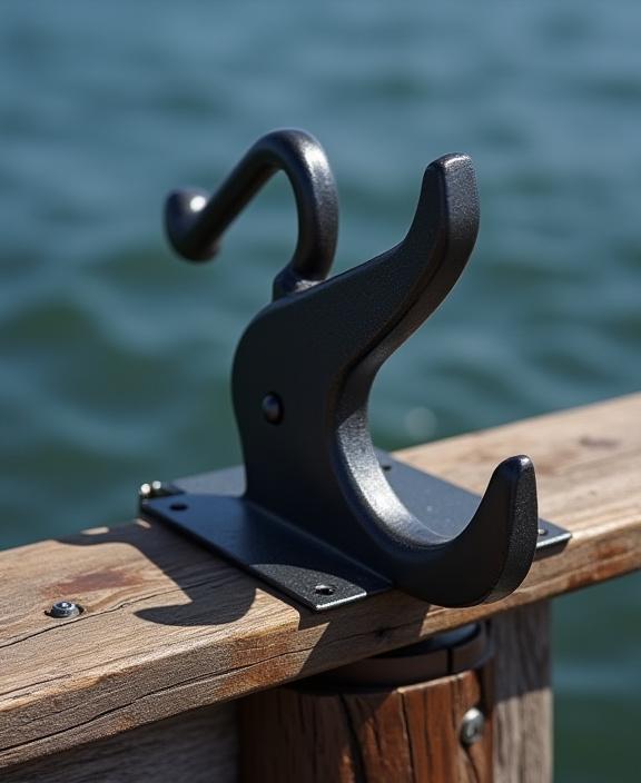 Gancio da barca personalizzato montato su un molo